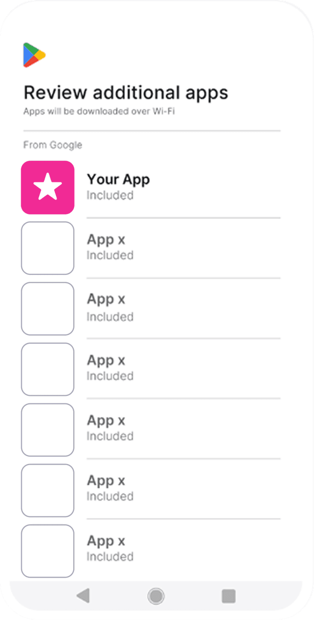 Google Play Auto Install Mockup